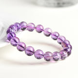 Amethyst Crystal Bead Bracelet for Emotional Balance and Calming Energy, Natural Stone