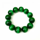 Cat's Eye Crystal beaded bracelet for men to attract luck and good fortune, featuring natural green gemstone beads