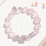Pink Quartz Crystal Beaded Bracelet for Women, Attract Love Energy and Awaken Romance