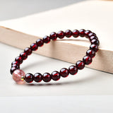 Garnet Crystal Beaded Bracelet for Love Manifestation and Soulmate Energy, Red Gemstone