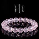 Pink quartz crystal bracelet for love manifestation, Mozan beaded design with feminine energy