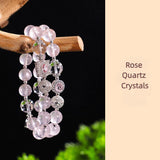 Women's Pink Crystal Bracelet, 10mm Natural Rose Quartz Beads for Love Attraction and Energy