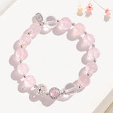 Natural 10mm Rose Quartz Crystal Bracelet for Women - Attract Love & Romance | Healing Crystal Bracelet LV003
