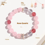 Love attraction crystal bracelet made with natural pink quartz and strawberry quartz beads