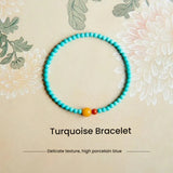 4mm turquoise stone bracelet for luck manifestation, a delicate beaded energy accessory