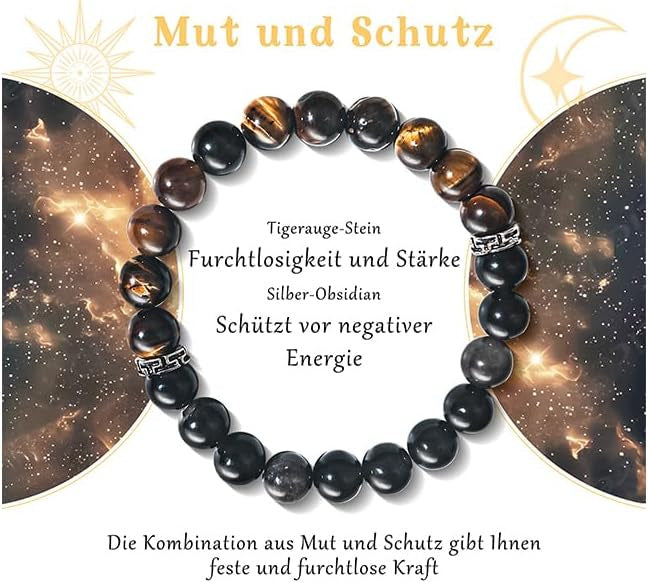 Black obsidian bracelet for emotional healing, natural crystal beaded design for grounding and mindfulness.