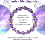 Natural amethyst stone bracelet for emotional stability, purple crystal beads for calming and energy cleansing