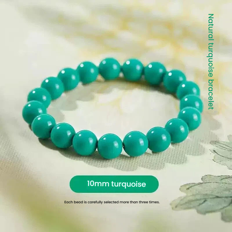 Green stone turquoise bracelet for attracting luck, beaded crystal design for energy