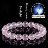 Love attraction crystal bracelet, pink Mozan quartz stone beads for women's jewelry