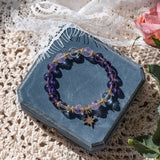 Amethyst beaded bracelet for emotional balance, a crystal stone accessory for calming energy