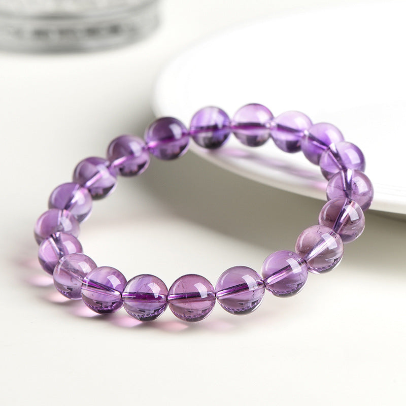 Light Purple Amethyst Stone Bracelet for Emotional Balance and Calming Energy, Unisex Beads