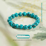 Natural turquoise bracelet for attracting luck, green stone beads for stabilizing good fortune flow